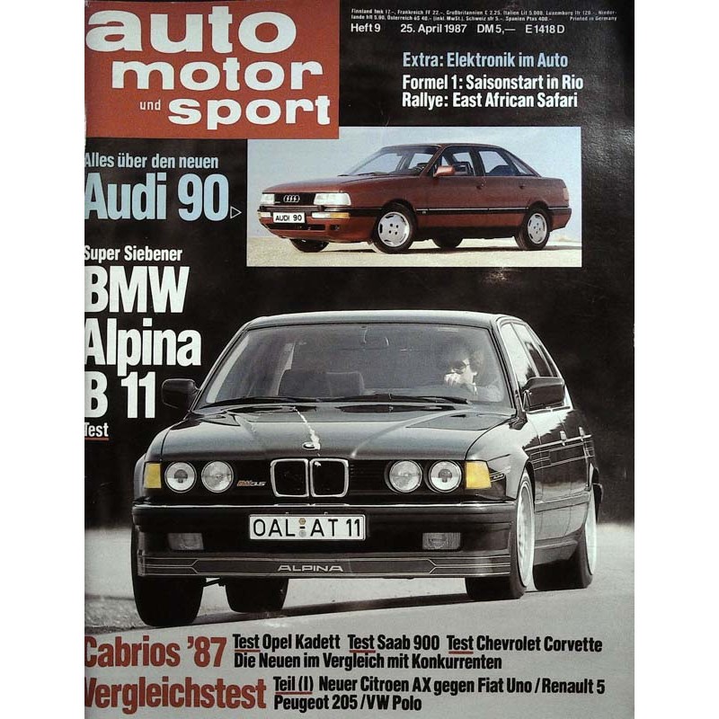 auto motor & sport Heft 9 / 25 April 1987 - BMW Alpina B 11