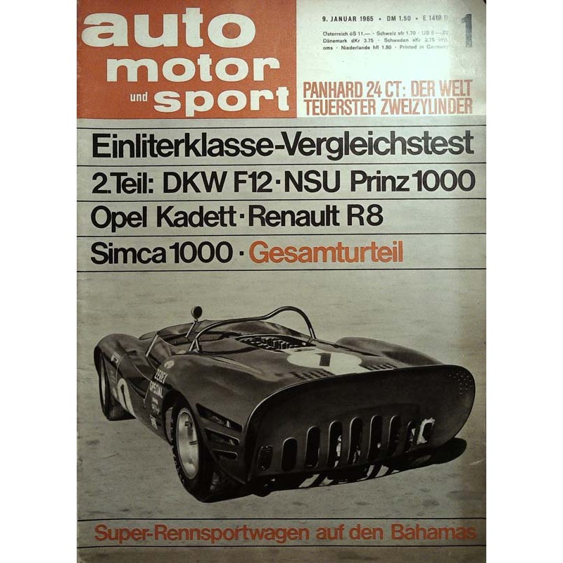 auto motor & sport 1 / 9 Januar 1965 - Super Rennsportwagen