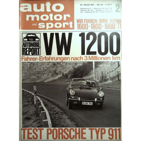 auto motor & sport 2 / 23 Januar 1965 - Test Porsche Typ 911