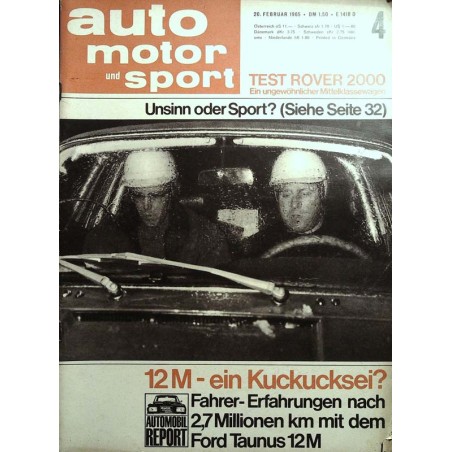 auto motor & sport 4 / 20 Februar 1965 - Rallye Monte Carlo auto motor & sport 4 / 20 Februar 1965 - Rallye Monte Carlo