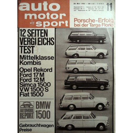 auto motor & sport 11 / 29 Mai 1965 - Mittelklasse Kombis