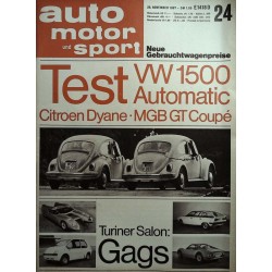 auto motor & sport Heft 24 / 25 November 1967 - VW 1500