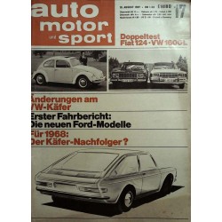 auto motor & sport Heft 17 / 19 August 1967 - Käfer Nachfolger?