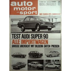 auto motor & sport Heft 6 / 18 März 1967 - Audi Super 90