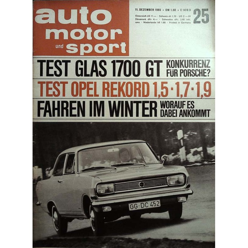 auto motor & sport Heft 25 / 11 Dezember 1965 - Opel Rekord