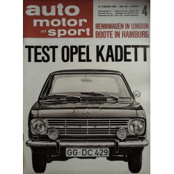 auto motor & sport Heft 4 / 19 Februar 1966 - Test Opel Kadett