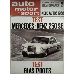 auto motor & sport Heft 2 / 22 Januar 1966 - Mercedes Benz 250 SE