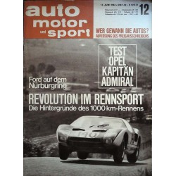 auto motor & sport Heft 12 / 13 Juni 1964 - Ford Nürburgring