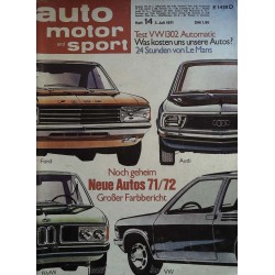 auto motor & sport Heft 14 / 3 Juli 1971 - Neue Autos