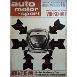 auto motor & sport Heft 16 / 6 August 1966 - Der neue VW
