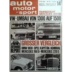 auto motor & sport Heft 14 / 9 Juli 1966 - Grosser Vergleich