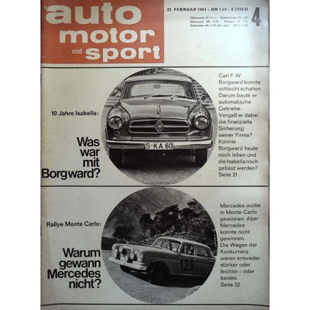 auto motor & sport Heft 4 / 22 Februar 1964 - 10 Jahre Isabella