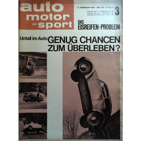 auto motor & sport Heft 3 / 8 Februar 1964 - Unfall im Auto