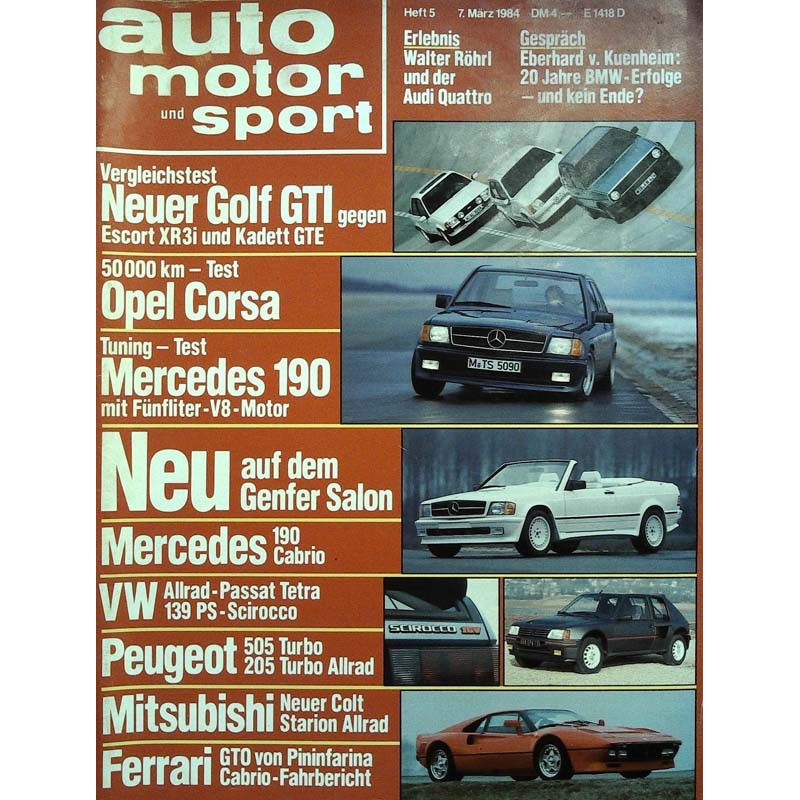 auto motor & sport Heft 5 / 7 März 1984 - Genfer Salon Zeitschrift
