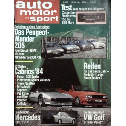 auto motor & sport Heft 10 / 16 Mai 1984 - Cabrios