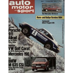 auto motor & sport Heft 1 / 11 Januar 1984 - Porsche 911 Allrad