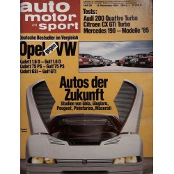 auto motor & sport Heft 23 / 14 November 1984 - Peugeot Quasar