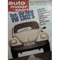 auto motor & sport Heft 17 / 15 August 1970 - VW 1302 S