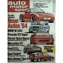 auto motor & sport Heft 14 / 11 Juli 1984 - Neue Autos