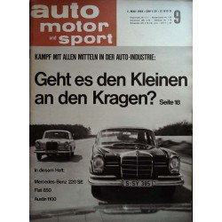 auto motor & sport Heft 9 / 2 Mai 1964 - Mercedes Benz 220 SE