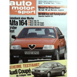 auto motor & sport Heft 15 / 15 Juli 1988 - Alfa 164