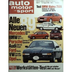 auto motor & sport Heft 17 / 12 August 1988 - BMW Alpina 750i