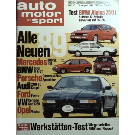 auto motor & sport Heft 17 / 12 August 1988 - BMW Alpina 750i