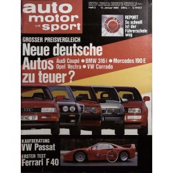 auto motor & sport Heft 2 / 13 Januar 1989 - Deutsche Autos