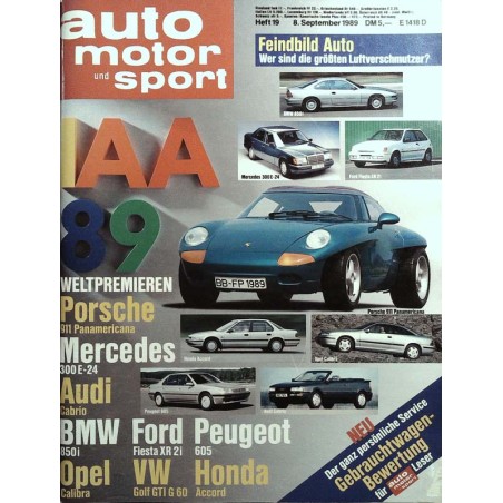 auto motor & sport Heft 19 / 8 September 1989 - IAA