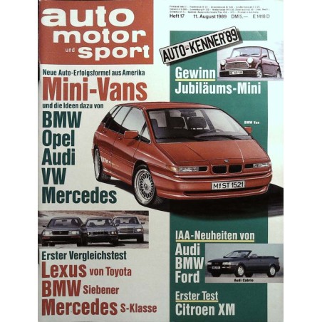 auto motor & sport Heft 17 / 11 August 1989 - Mini Vans