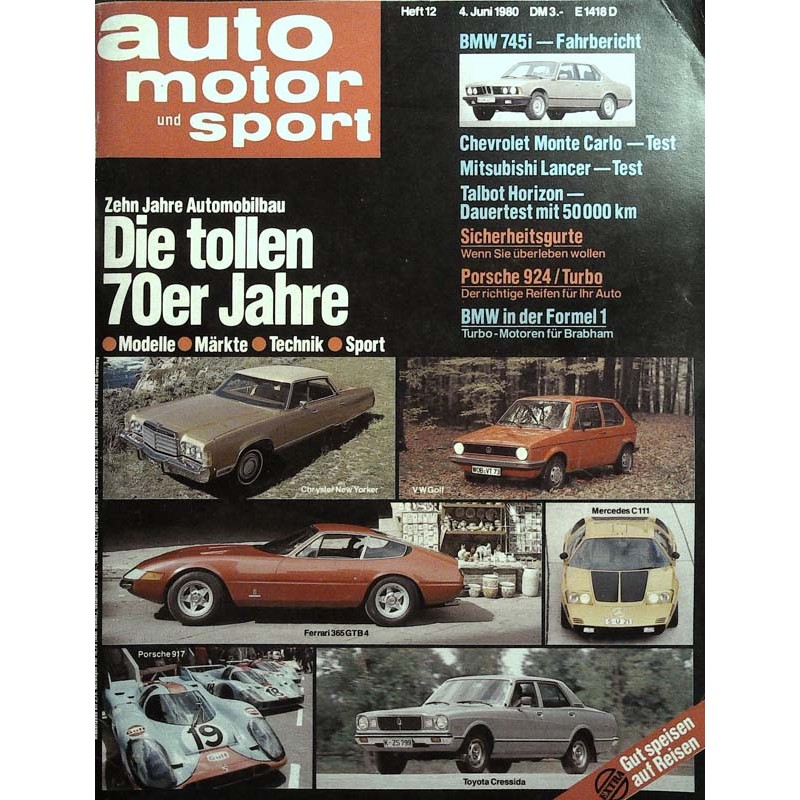 auto motor & sport Heft 12 / 4 Juni 1980 - 70er Jahre