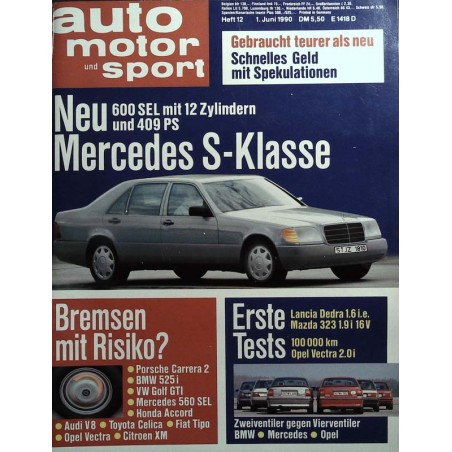 auto motor & sport Heft 12 / 1 Juni 1990 - Mercedes S-Klasse