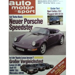auto motor & sport Heft 14 / 29 Juni 1990 - Porsche Speedster