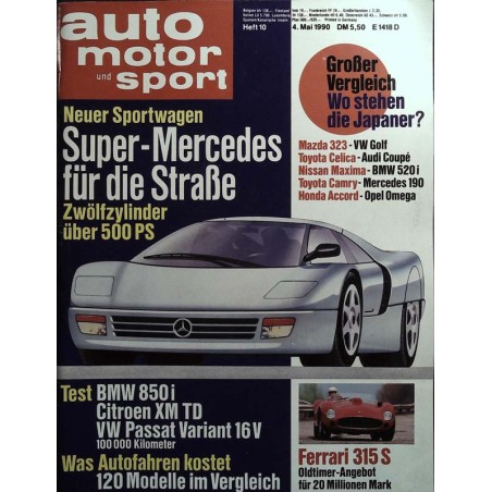 auto motor & sport Heft 10 / 4 Mai 1990 - Super Mercedes