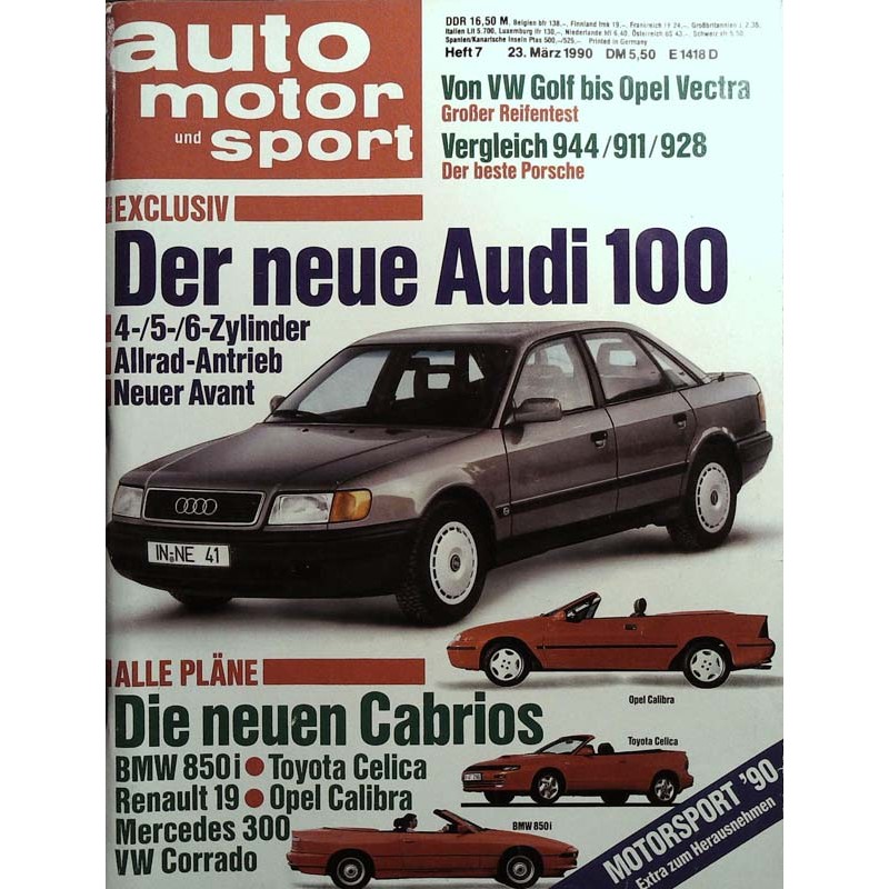 auto motor & sport Heft 7 / 23 März 1990 - Der neue Audi 100