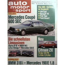 auto motor & sport Heft 3 / 25 Jan. 1991 - Mercedes Coupe 600 SEC