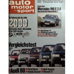 auto motor & sport Heft 24 / 22 November 1986 - Vergleichstest