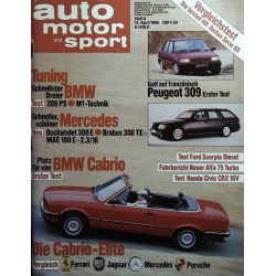 auto motor & sport Heft 8 / 12 April 1986 - BMW Cabrio