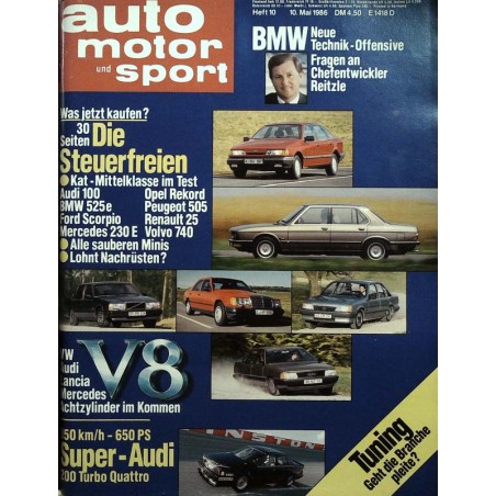 auto motor & sport Heft 10 / 10 Mai 1986 - Audi 200 Turbo