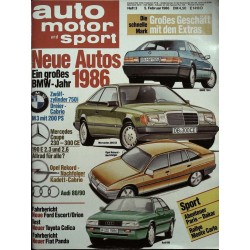 auto motor & sport Heft 3 / 5 Februar 1986 - Neue Autos