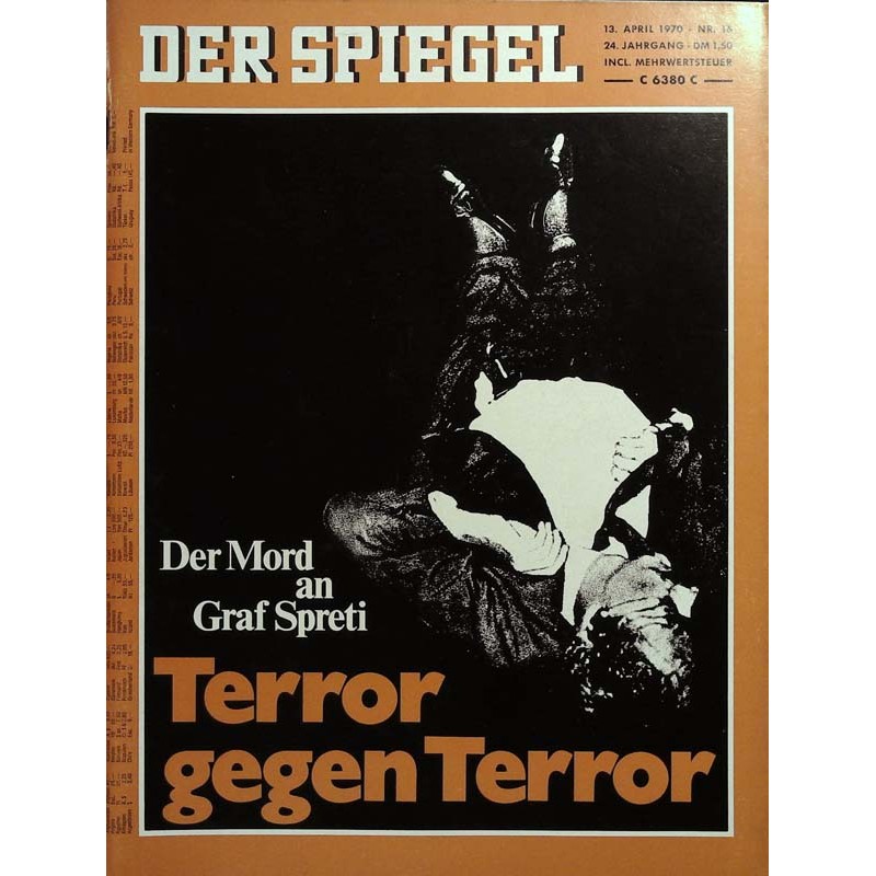 Der Spiegel Nr.16 / 13 April 1970 - Der Mord an Graf Spreti