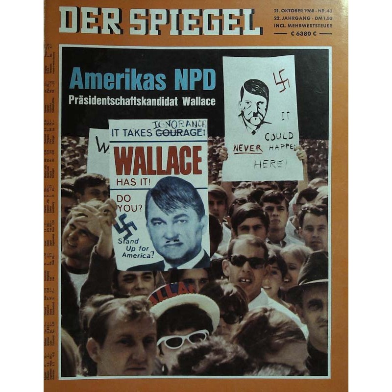 Der Spiegel Nr.43 / 21 Oktober 1968 - Amerikas NPD