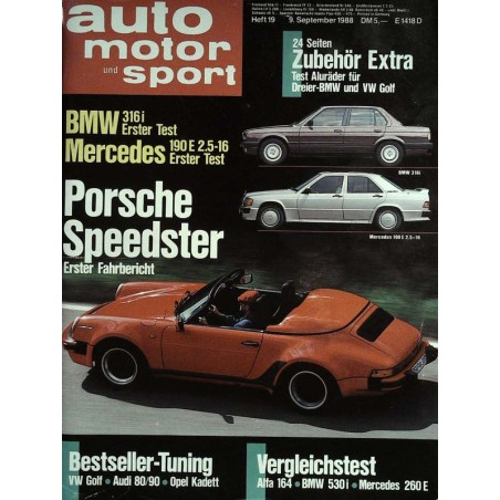 auto motor & sport Heft 19 / 9 September 1988 - Porsche Speedster
