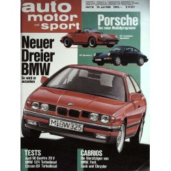 auto motor & sport Heft 16 / 29 Juli 1988 - Neuer Dreier BMW