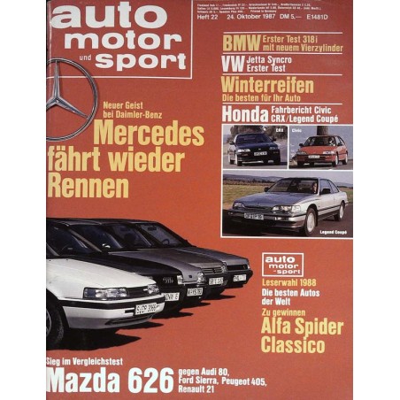 auto motor & sport Heft 22 / 24 Oktober 1987 - Mercedes Sport