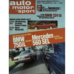 auto motor & sport Heft 20 / 26 September 1987 - Das beste Auto