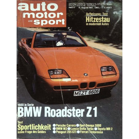 auto motor & sport Heft 17 / 15 August 1987 - BMW Roadster Z1