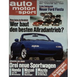auto motor & sport Heft 4 / 10 Februar 1989 - Neue Sportwagen