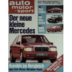 auto motor & sport Heft 18 / 25 August 1989 - Mercedes 190