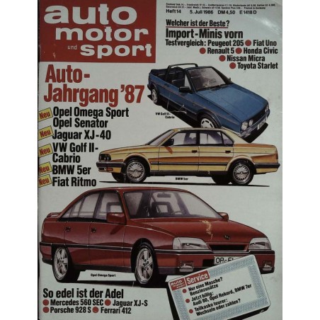 auto motor & sport Heft 14 / 5 Juli 1986 - Autojahrgang 1987 auto motor & sport Heft 14 / 5 Juli 1986 - Autojahrgang 1987
